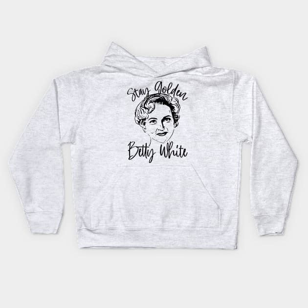 Betty White Kids Hoodie by Sofiia Golovina